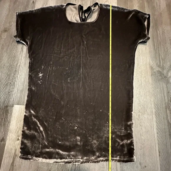 Madewell Gray Velvet Tie Neck Tunic/Dress - Picture 12 of 15